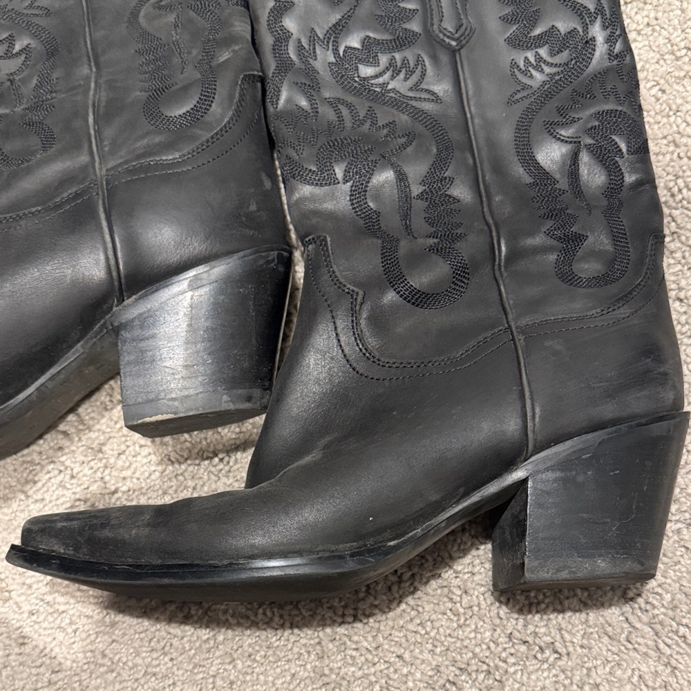 Jeffrey campbell Daggett Black Western Cowboy Boots size 8 - Picture 3 of 7